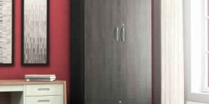 Willows Solid Wood 2-Door Wardrobe (Walnut)