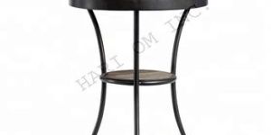 WOOD METAL SIDE TABLE