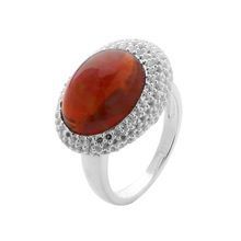 Red Opal Big Statement Silver Ring