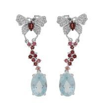 White Topaz Silver Earrings