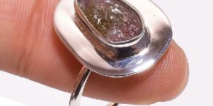 Tourmaline Raw Gemstone 925 Sterling Silver Ring Size 8