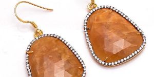 Sapphire Gold Plated Silver Earrings