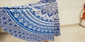 Women High Waist Cotton Rapron Mandala Skirt Long Wrap Round Jaipuri Ghagra
