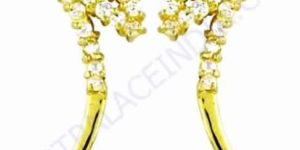 Unique Style Cz Gemstone Gold Plated Silver Earrings