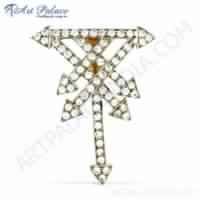 Vintage New Design Cz Gemstone Silver Pendant