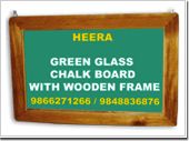 Wooden Frame Green Glass Chalk Board