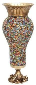 Luxury Mosaic Brass Vase