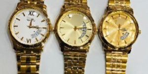 Golden Mens Wrist Watch