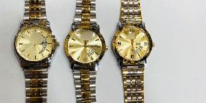 Golden and Silver Mens Wrist Watch