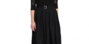 Castle Black Solid Net Dress