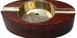 Wood-Brass Ashtray