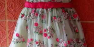 Girls Frocks in Net Embroidery