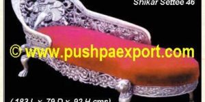 Silver Jali Shikar Settee