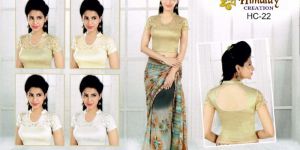 Short Sleeve Shimmer Stretchable Blouse