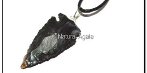 Black Agate Arrowheads Necklace