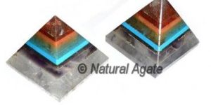 Bonded Chakra Quartz Pyramids