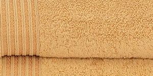 Divine Overseas 2 Piece Cotton Bath Towel Set Gold