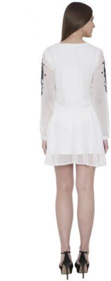 White Embroidered Mini Dress