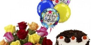 Roses Cake with Balloons