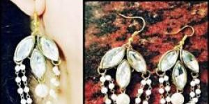 Kundan Stone with White Pearl Earring