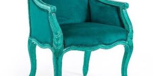 GREEN WOODEN ARM CHAIR