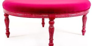 FUCHSIA WOODEN OTTOMAN