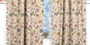 Sosan Hand Embroidered Cotton Crewel Curtain Fabric