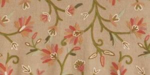 Summer Wool Embroidered Natural Linen Fabric