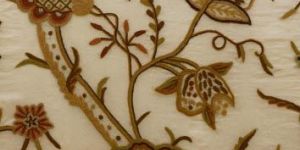 Varmul Crewel Work Hand Embroidered Organza Silk Fabric