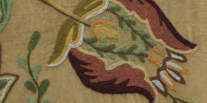 Watlab Crewel Embroidery Work Handmade Cotton Velvet Fabric