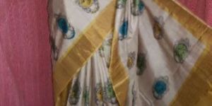 Tussar Silk Saree with Zari Border