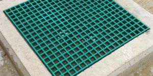 Square Gray And Green FRP Grating Manhole Cover