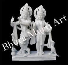 White Marble Radha Krishna Statue