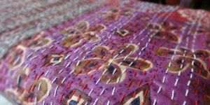 Shiny Patchwork Kantha Quilt