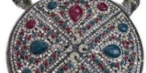 Silver & Red Designer Handbag