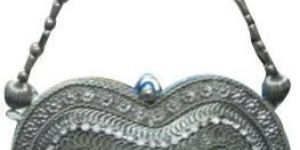 Silver Heart Shape Designer Handbag