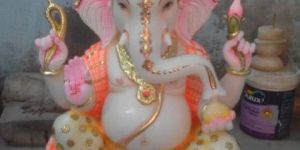 White Marble Pagdi Ganesha Statue
