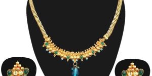 Plated Blue Austrian Stone Necklace Set