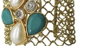 Mesh Kada with Stones Pearls