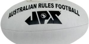 White PU Meterial Aussie Rules Football JPS-097