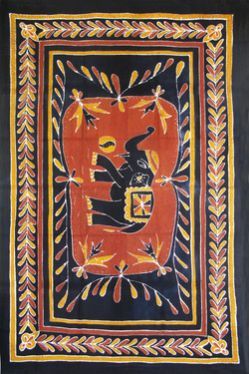 Elephant Batik Tapestry Bed Cover