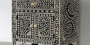 Bone Inlay Bedside Cabinet