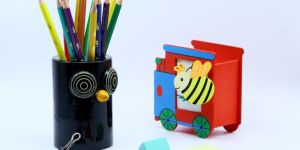 Owl Pen Holder Black