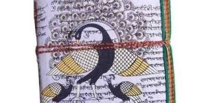 Handmade Peacock Print Leather Diary