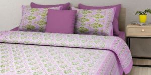 Purple Colour Paisley PrintsBedsheetcotton Bedsheetjaipuri Bedsheet