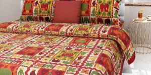Red Colour Polka PrintsBedsheetcotton Bedsheetjaipuri Bedsheet