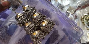 Oxidids Long Three Jhumki with Earing