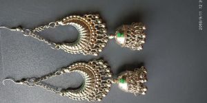 Silver Chand Bali with Jhumki