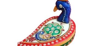 Marble Peacock Chopra Kumkum Box