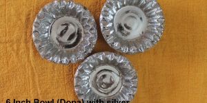 6 Inch Bowl (Dona) with Silver Lamination Diamond Cut